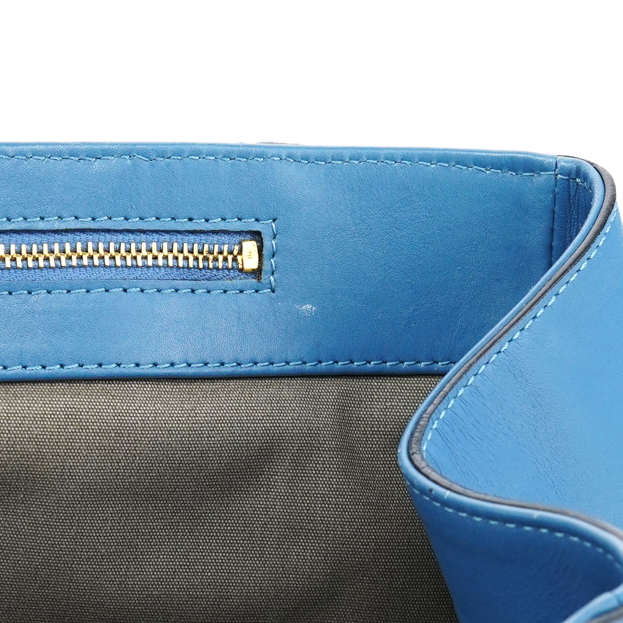 Light Blue Leather 2-Way Bag