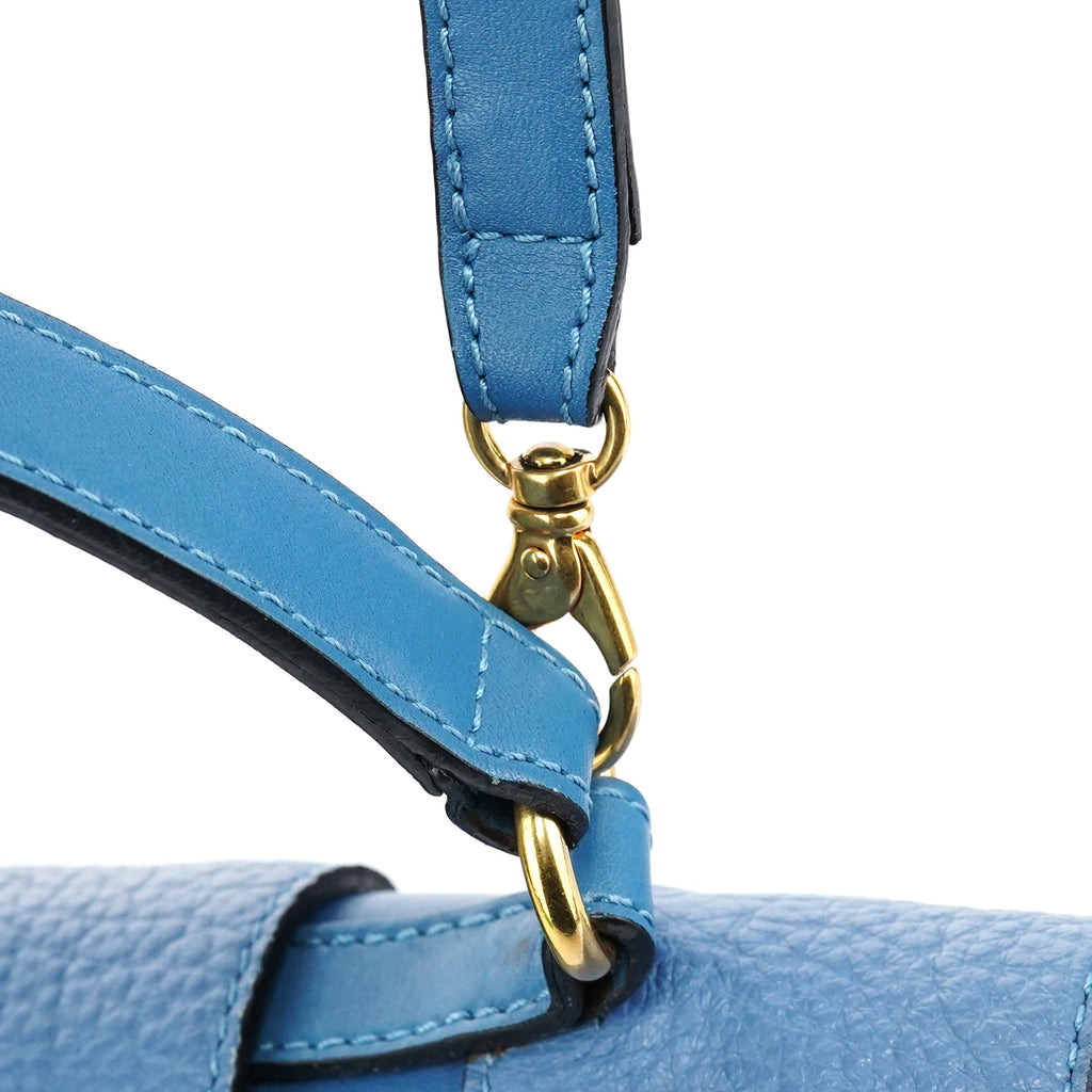 Light Blue Leather 2-Way Bag