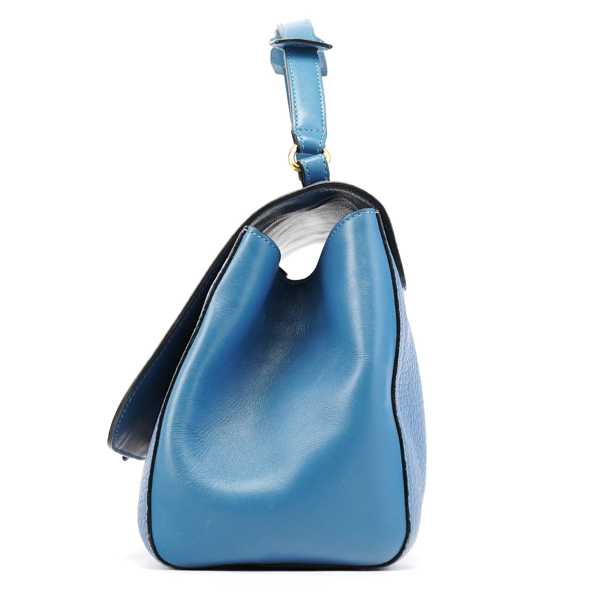 Light Blue Leather 2-Way Bag