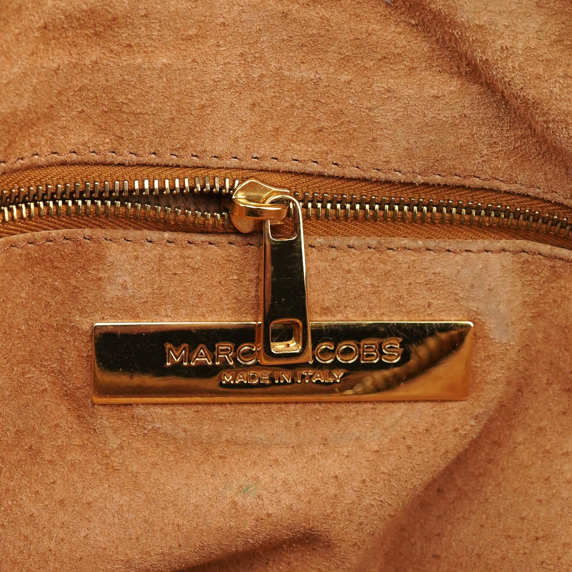 Light Brown Leather Multi Pocket Tote Bag