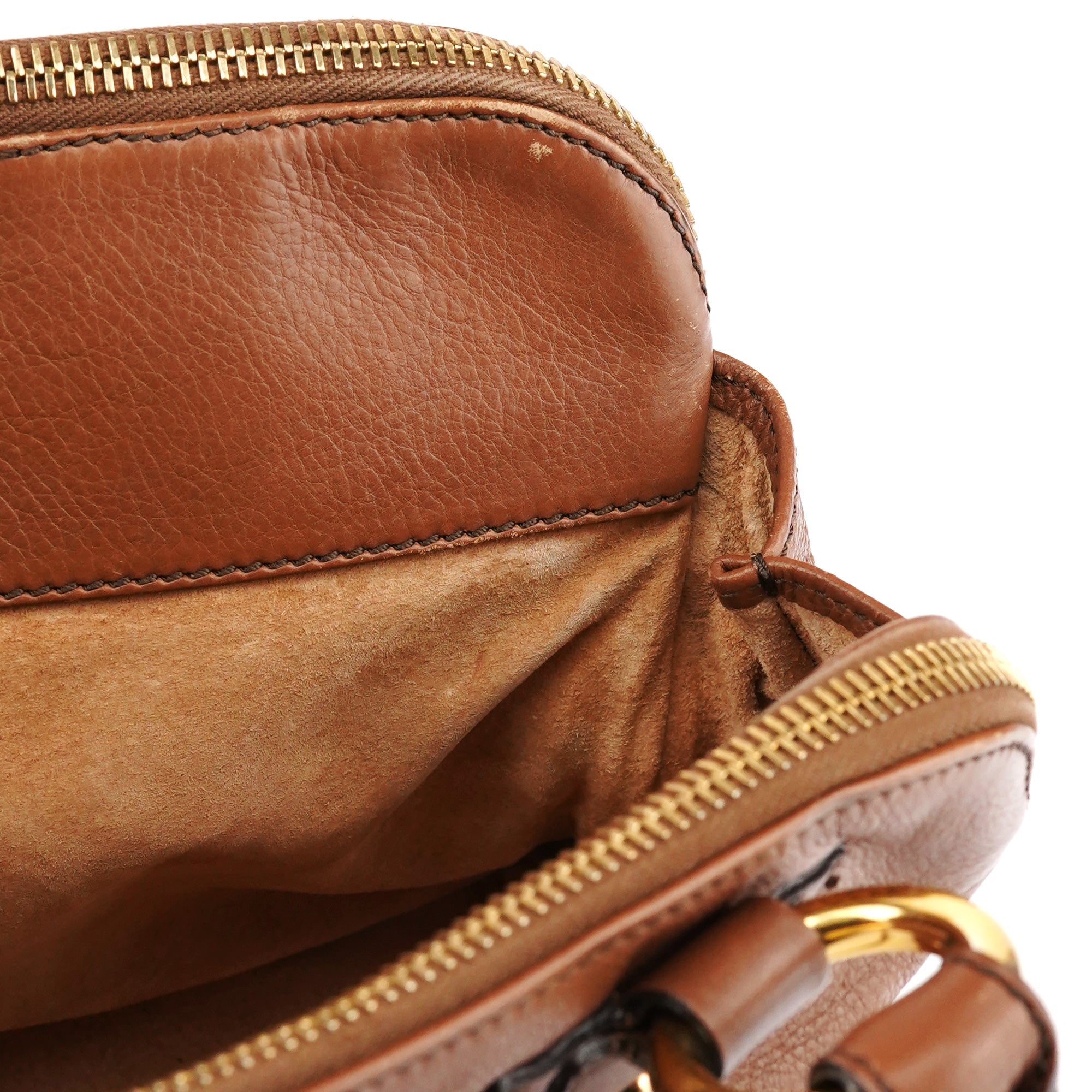 Light Brown Leather Multi Pocket Tote Bag