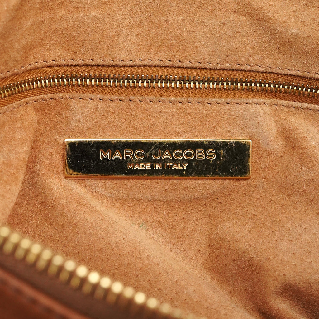 Light Brown Leather Multi Pocket Tote Bag