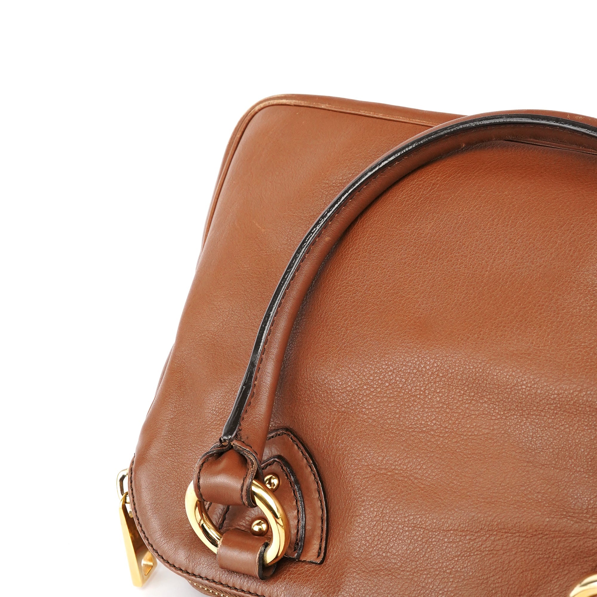 Light Brown Leather Multi Pocket Tote Bag