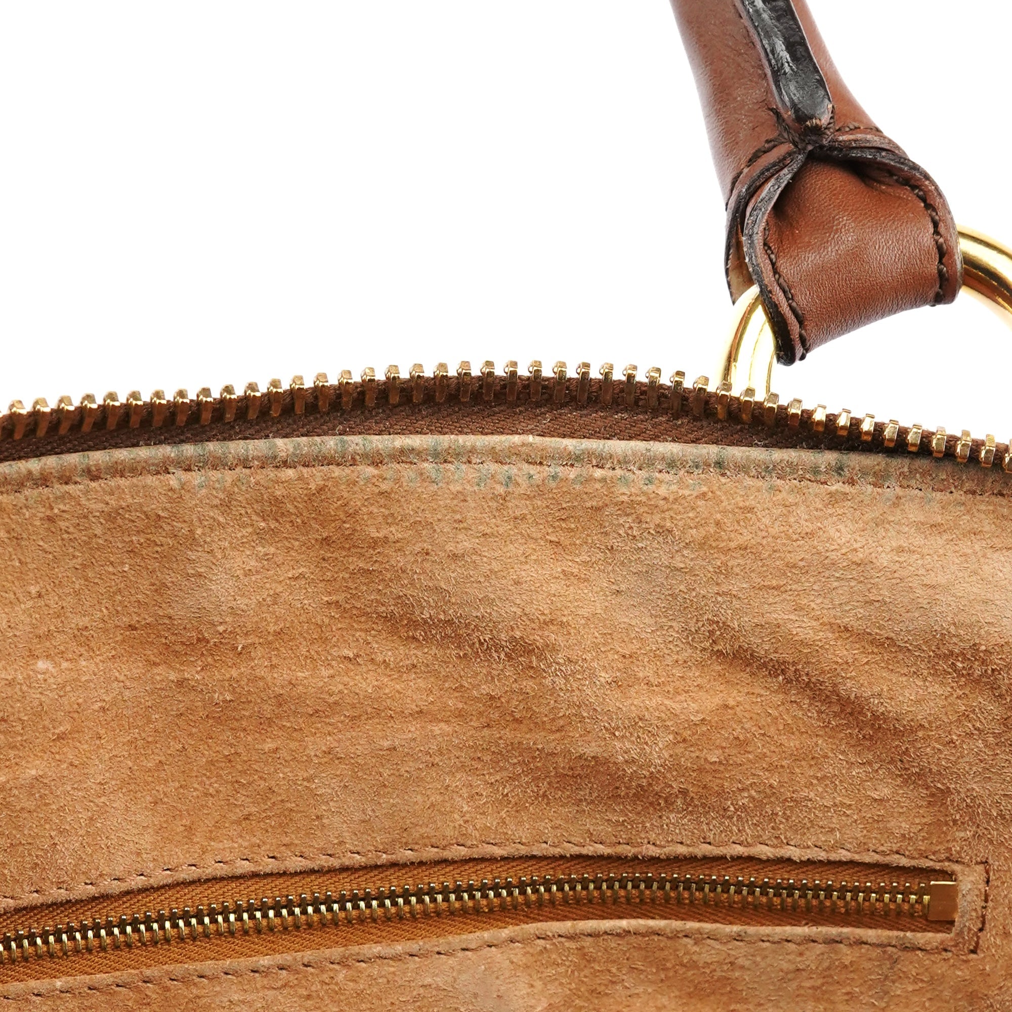 Light Brown Leather Multi Pocket Tote Bag