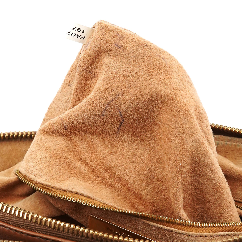 Light Brown Leather Multi Pocket Tote Bag