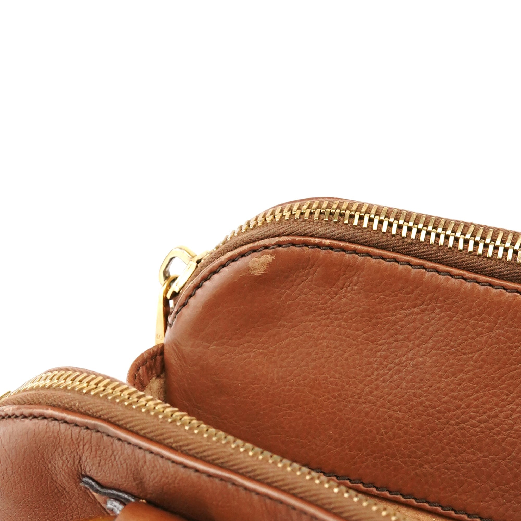 Light Brown Leather Multi Pocket Tote Bag