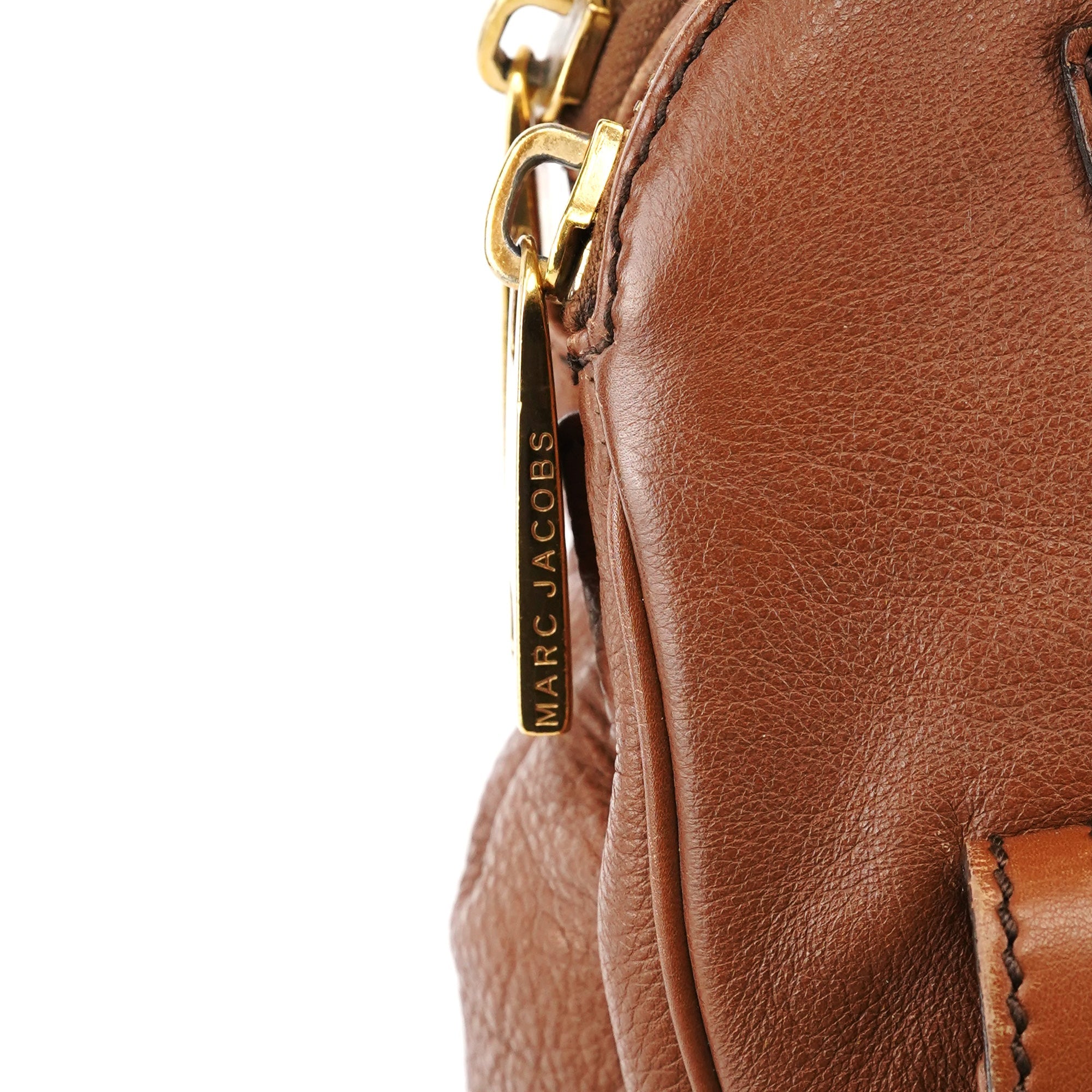 Light Brown Leather Multi Pocket Tote Bag