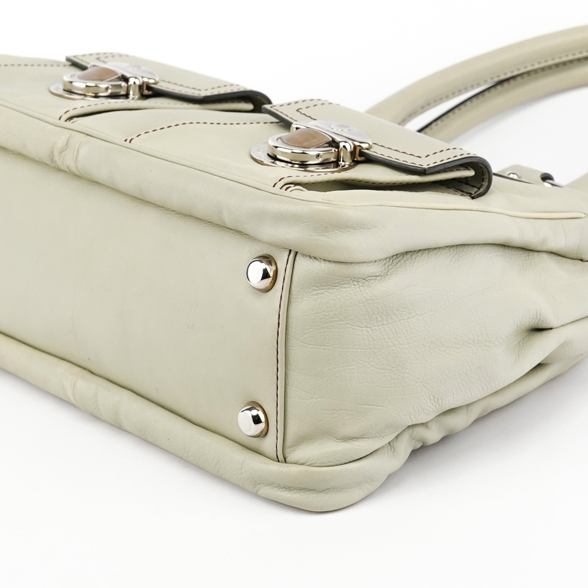 Pale Green Leather Blake Tote Bag