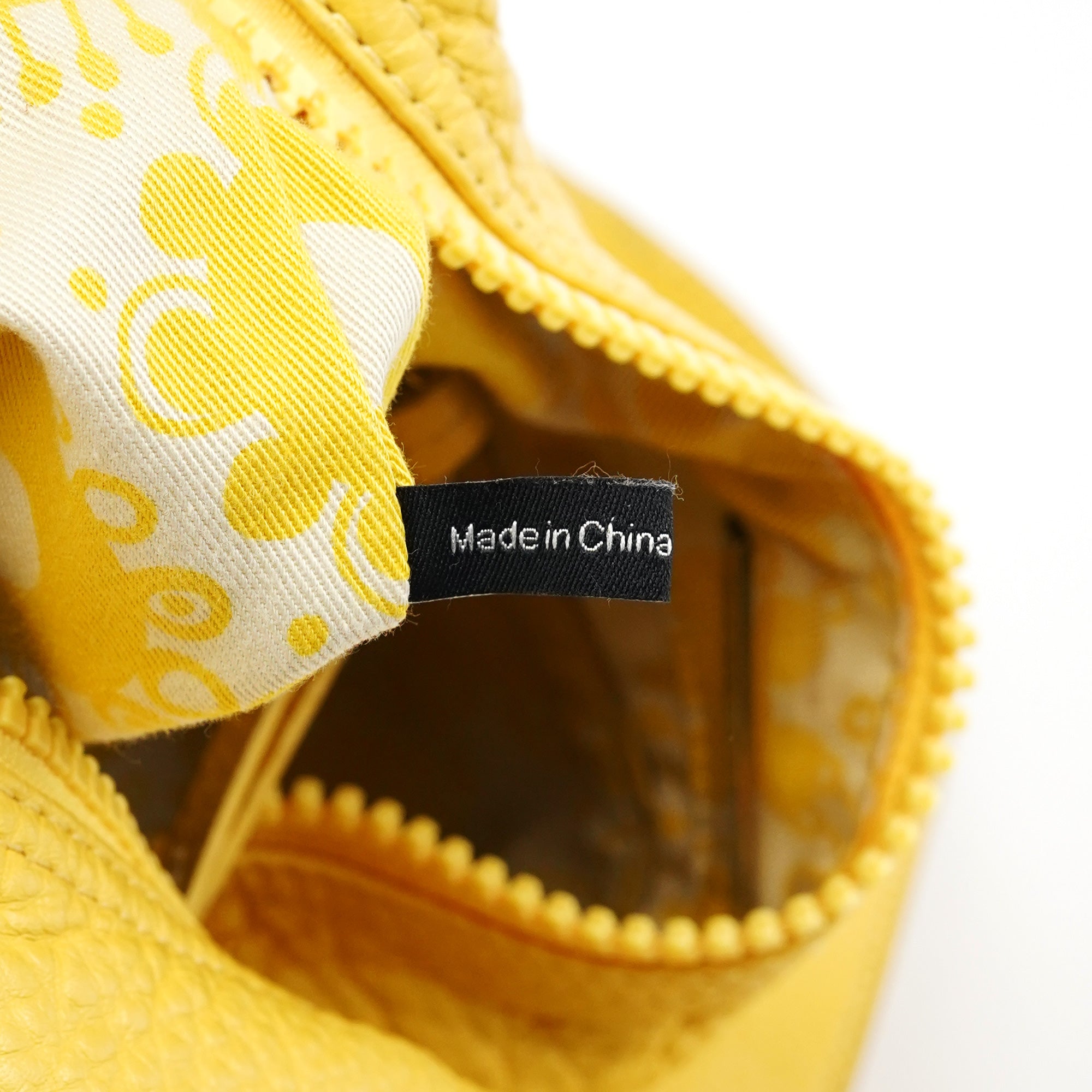Yellow Leather Pocket Shoulder Bag