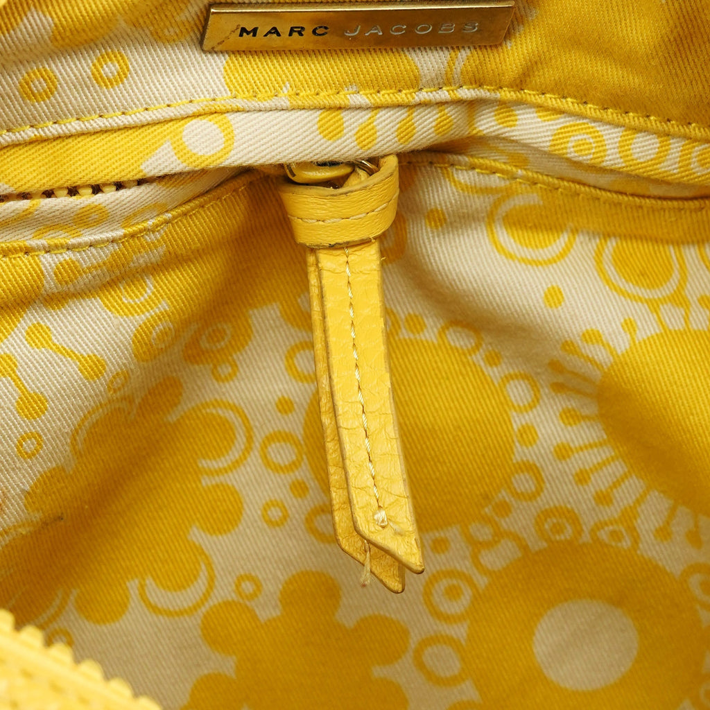 Yellow Leather Pocket Shoulder Bag