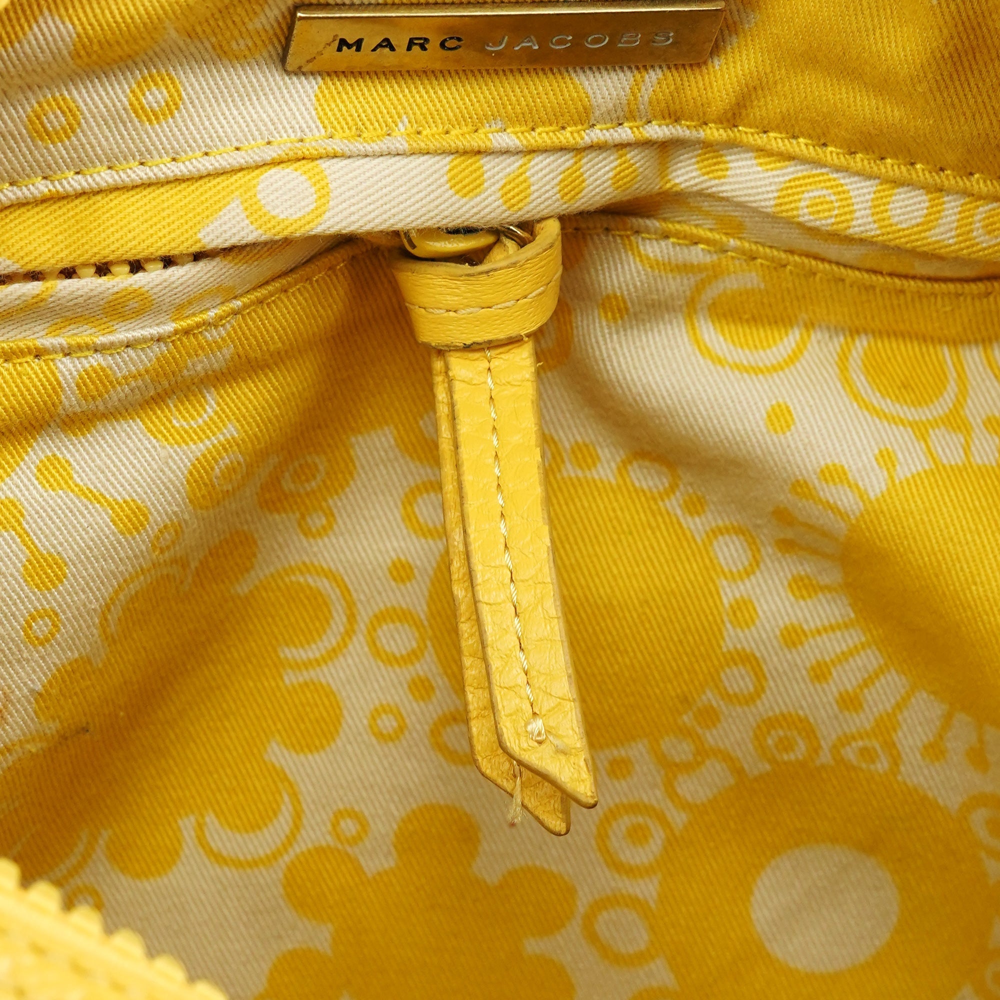 Yellow Leather Pocket Shoulder Bag