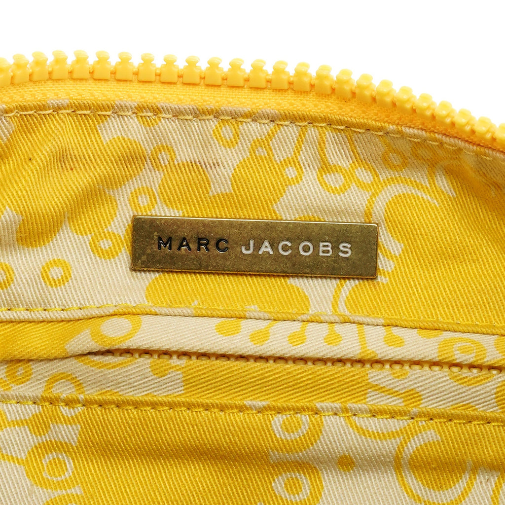 Yellow Leather Pocket Shoulder Bag