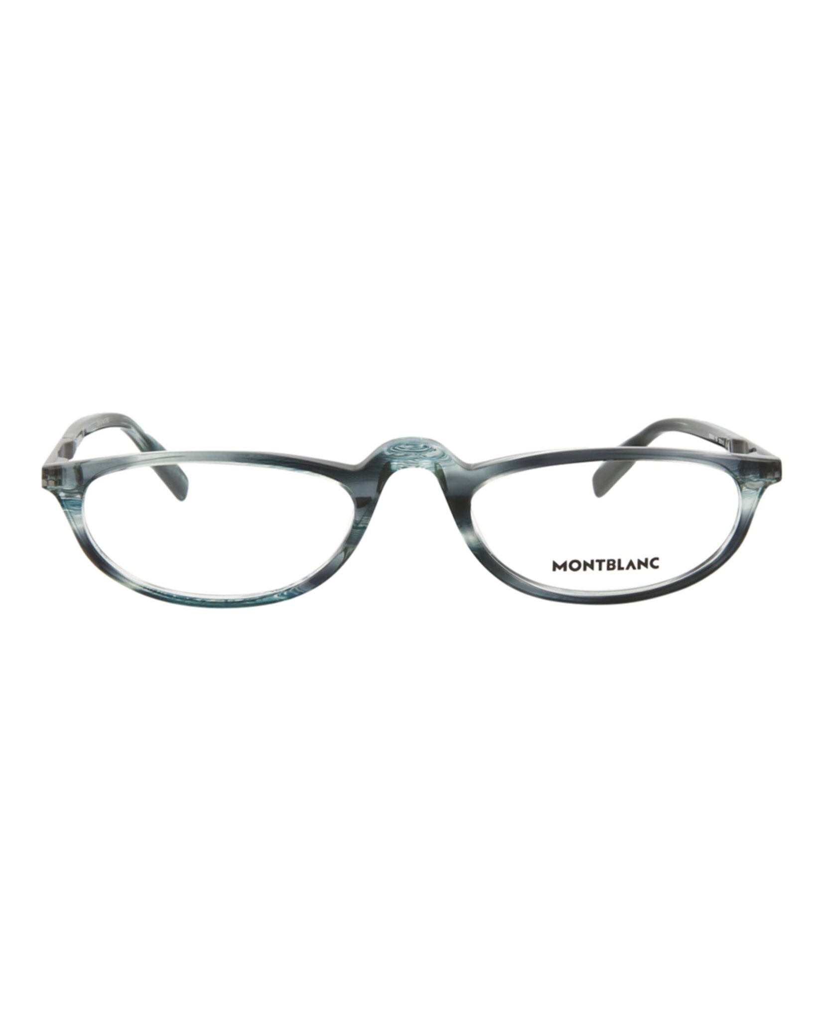 Montblanc Mens Square/Rectangle Blue Ruthenium Transparent Fashion Designer Eyewear