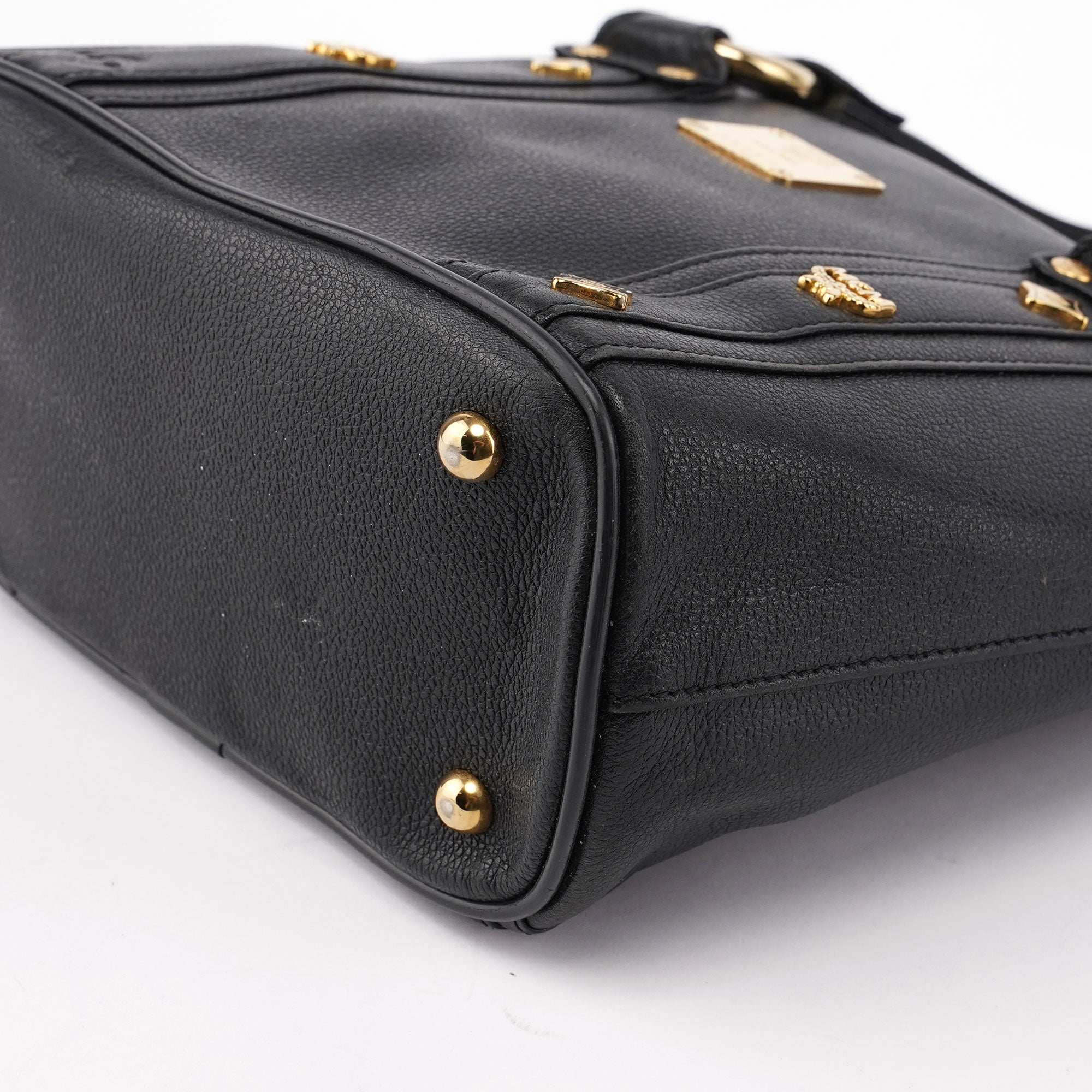 Black Leather Mini Tote