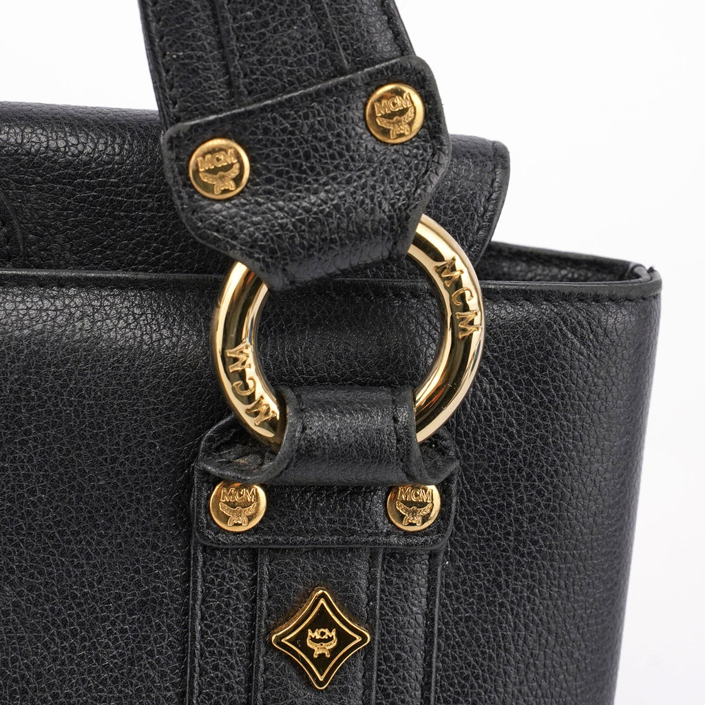 Black Leather Mini Tote