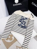 Dior 22 early spring blue and white striped sweater