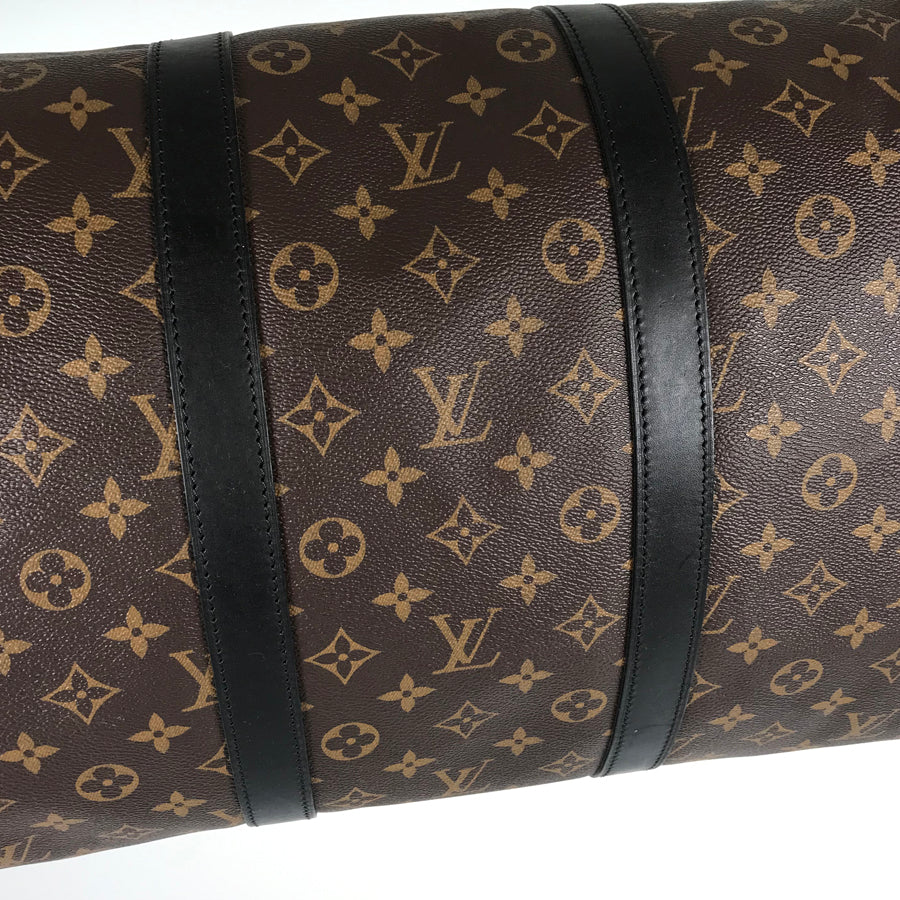 LOUIS VUITTON Monogram Macassar Keepall Bandouliere 55 M56714 Boston bag
