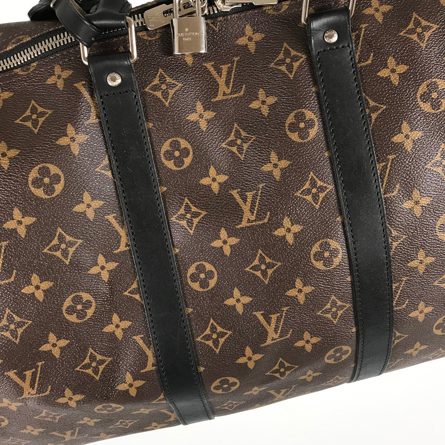 LOUIS VUITTON Monogram Macassar Keepall Bandouliere 55 M56714 Boston bag