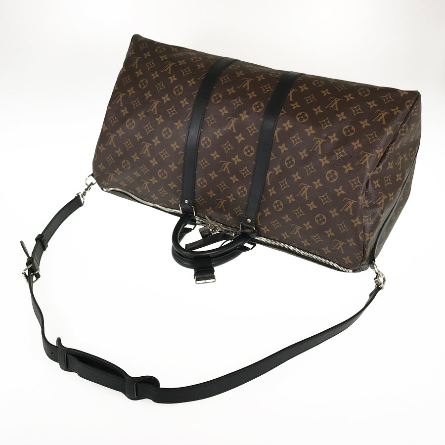 LOUIS VUITTON Monogram Macassar Keepall Bandouliere 55 M56714 Boston bag