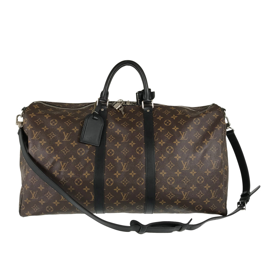 LOUIS VUITTON Monogram Macassar Keepall Bandouliere 55 M56714 Boston bag