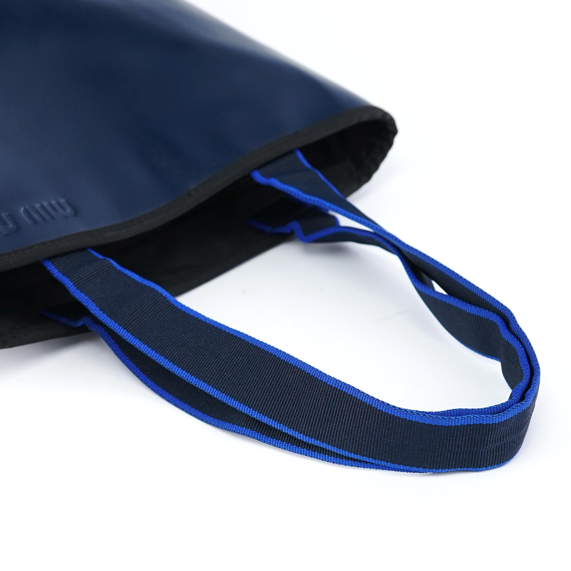 1999 Navy Leather Pouch Tote Bag