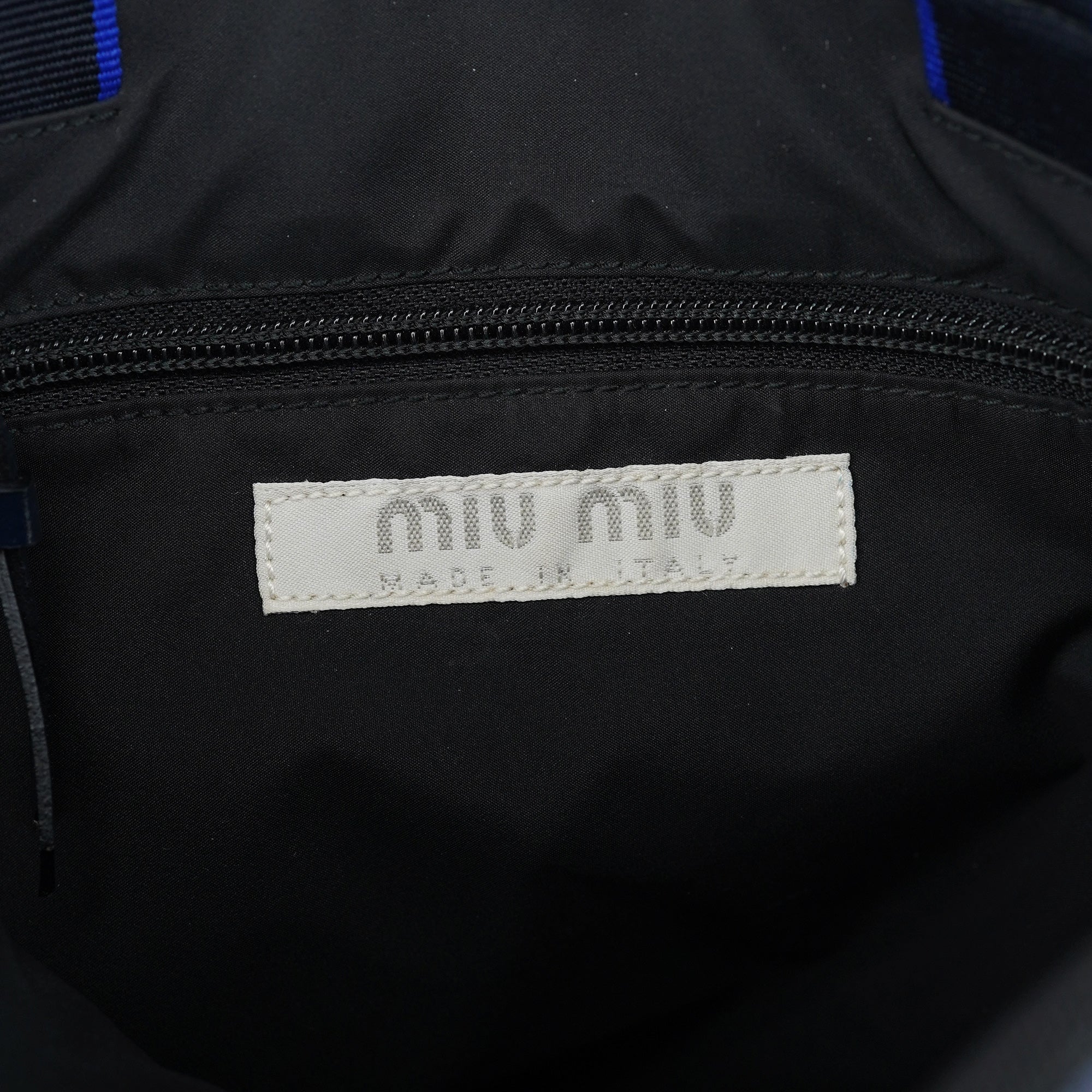 1999 Navy Leather Pouch Tote Bag