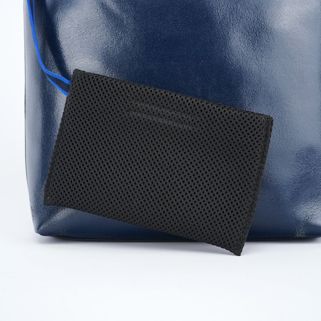 1999 Navy Leather Pouch Tote Bag