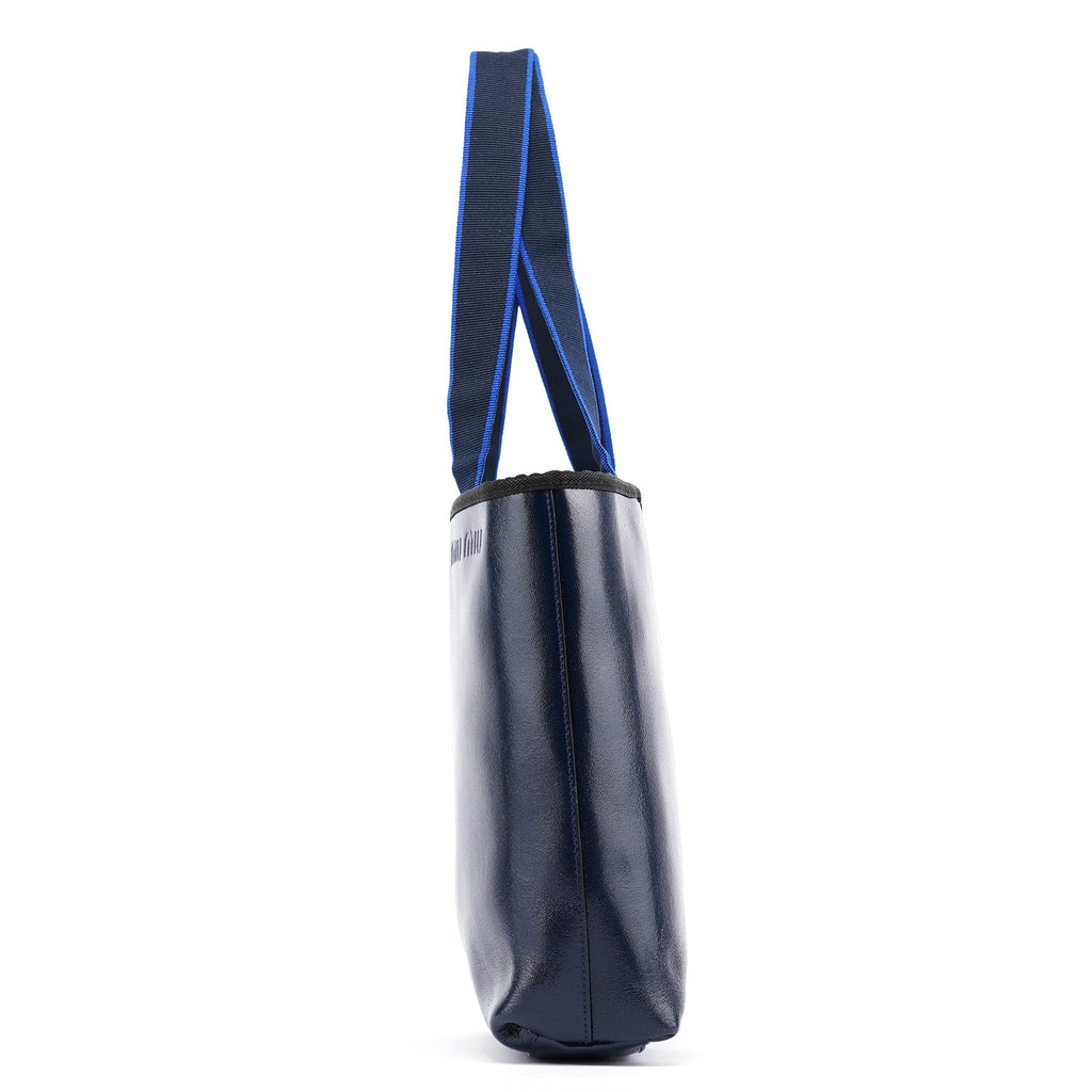 1999 Navy Leather Pouch Tote Bag