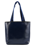 1999 Navy Leather Pouch Tote Bag