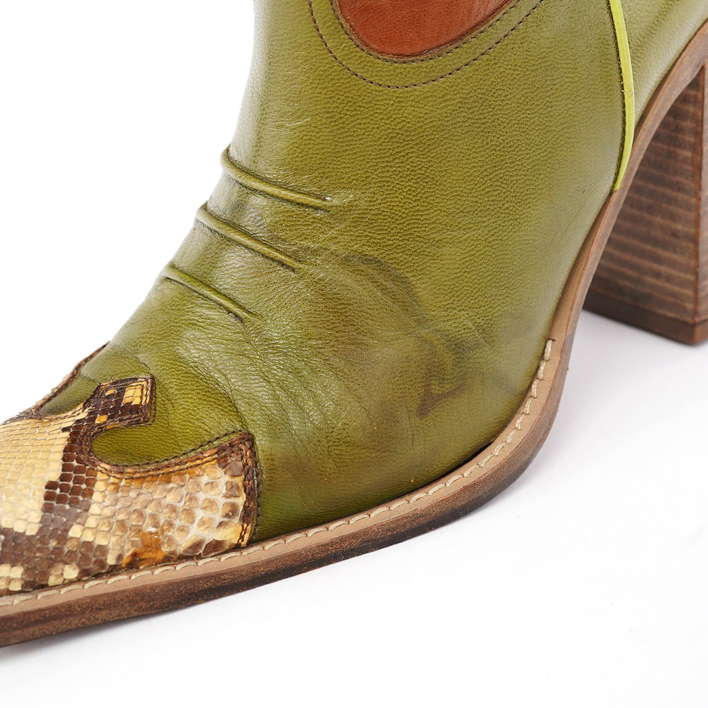 1999 Runway Python Leather Western Boots