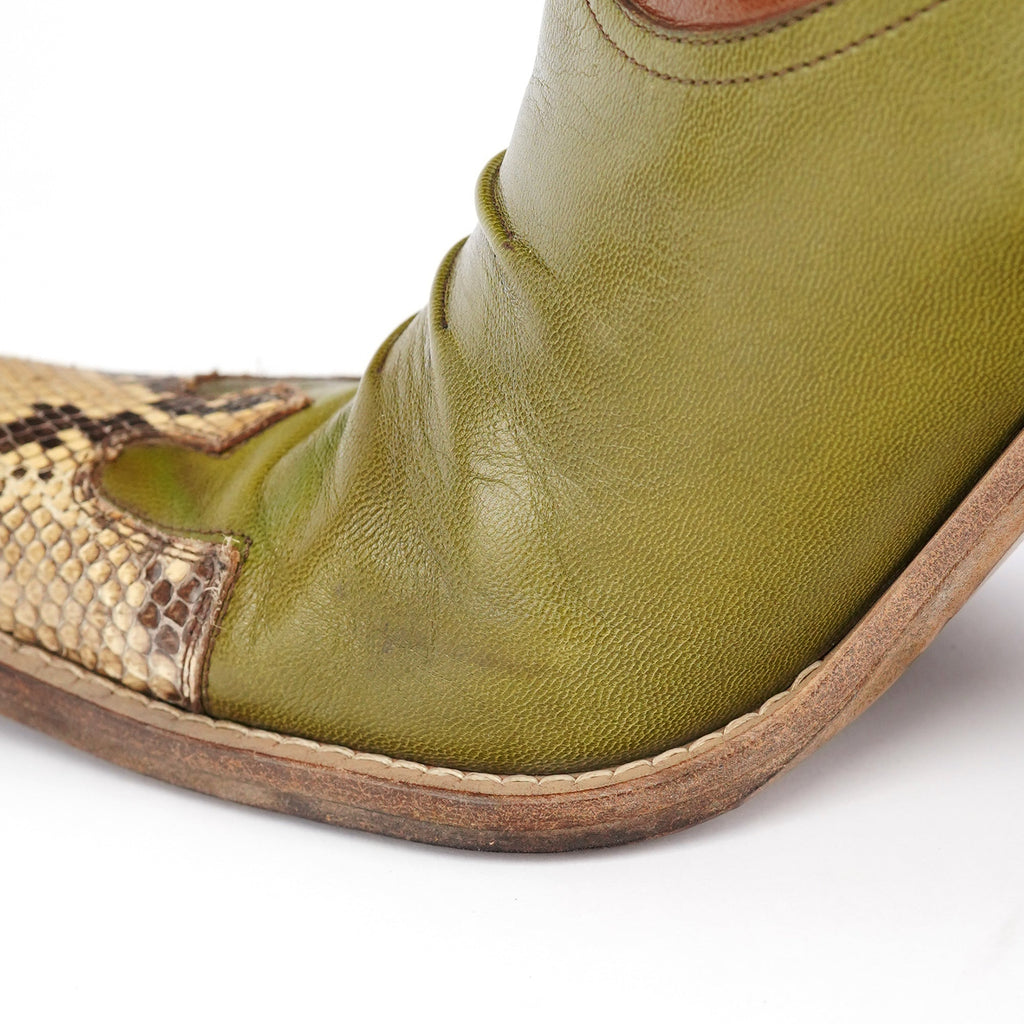 1999 Runway Python Leather Western Boots