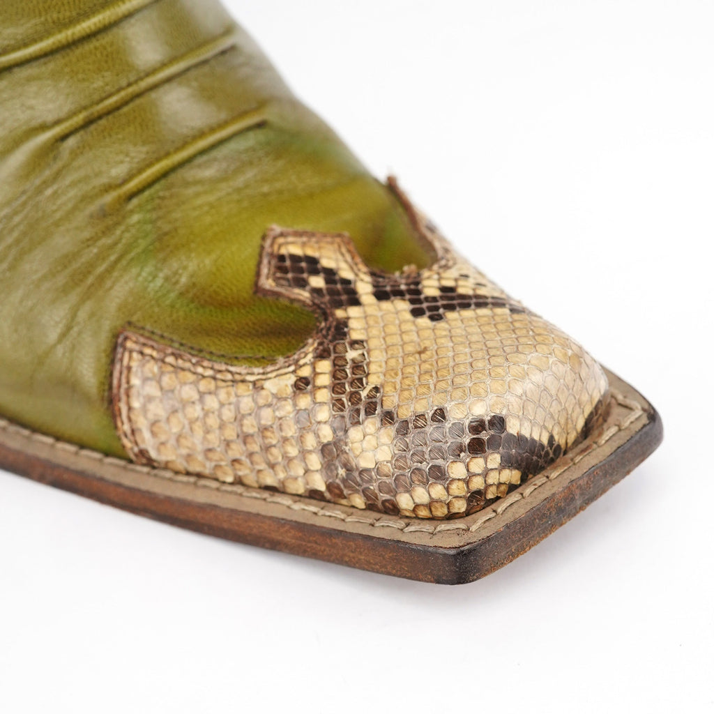 1999 Runway Python Leather Western Boots