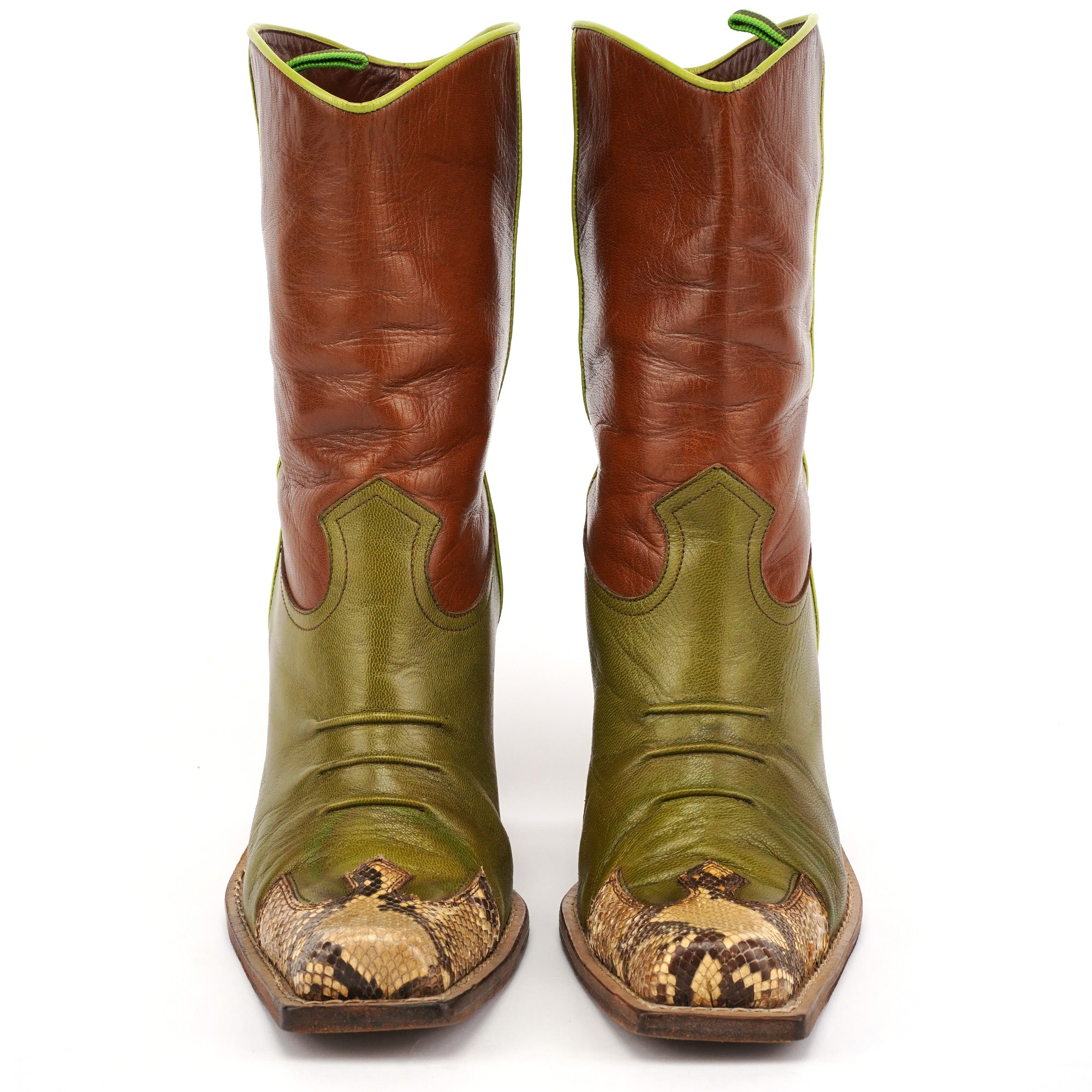 1999 Runway Python Leather Western Boots
