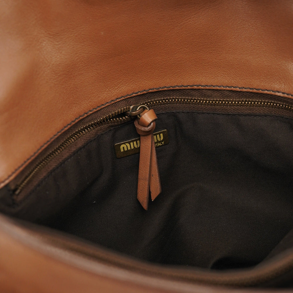 2003 Light Brown Leather Shoulder Bag