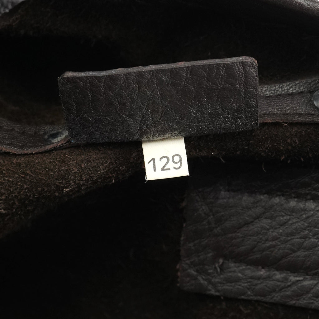 Anthracite Leather Studded Belt Tote Bag