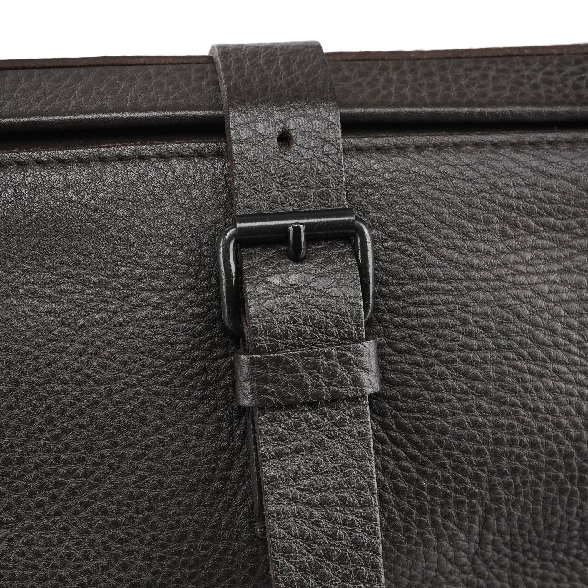Anthracite Leather Studded Belt Tote Bag