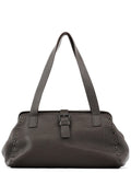Anthracite Leather Studded Belt Tote Bag