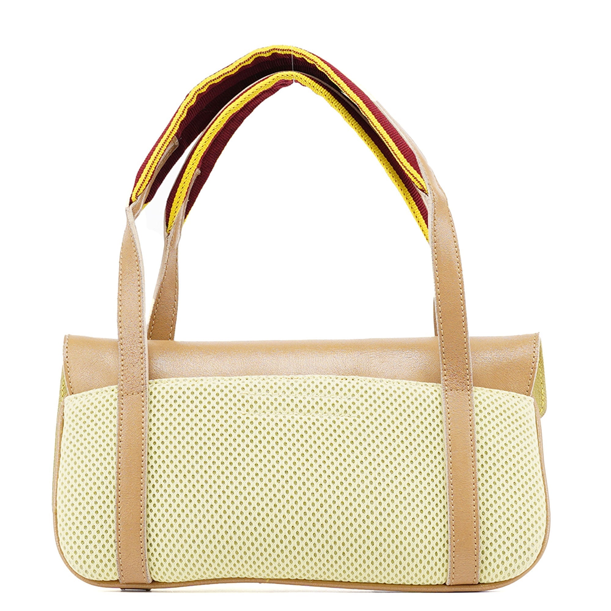 Beige Brown Mesh Tote Bag