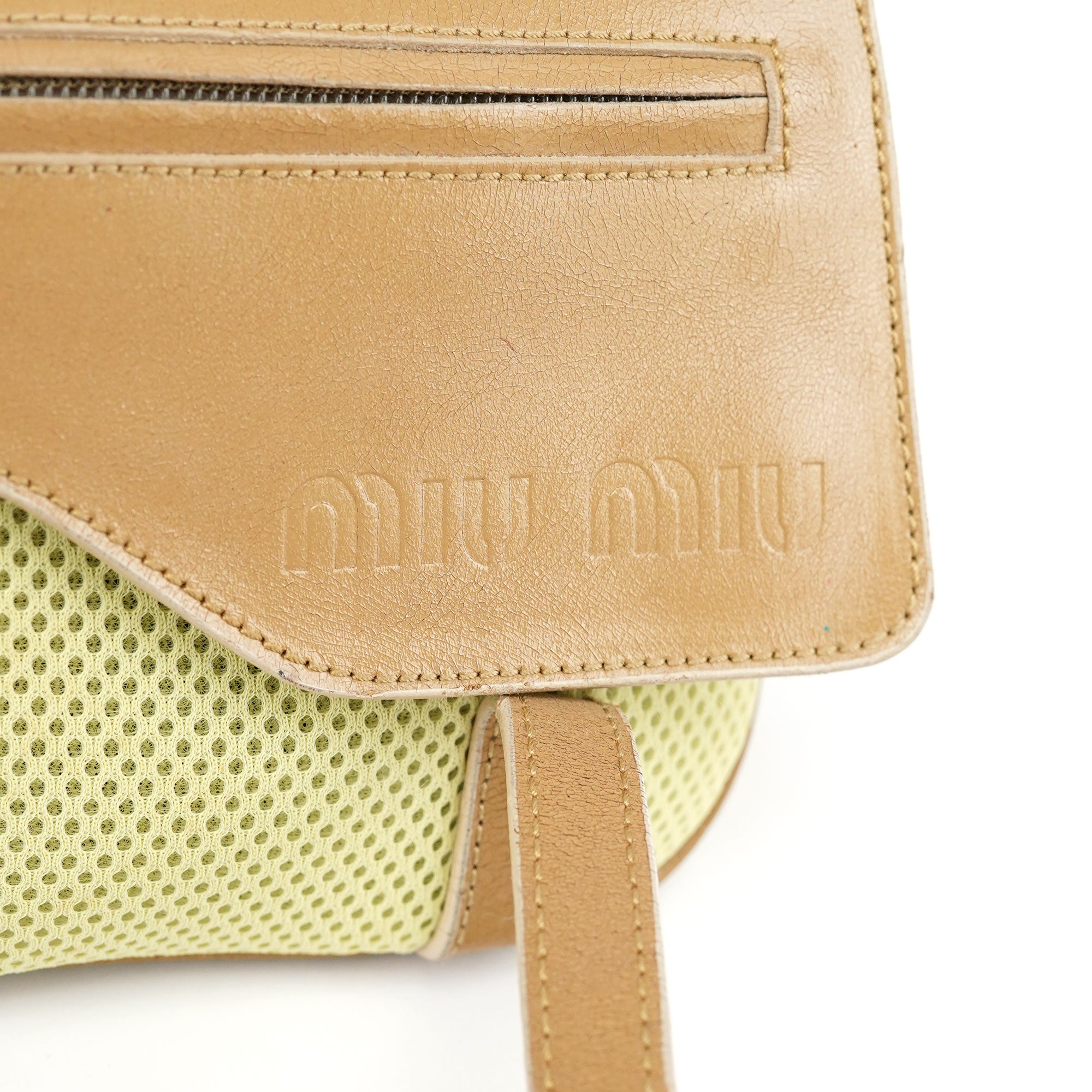 Beige Brown Mesh Tote Bag
