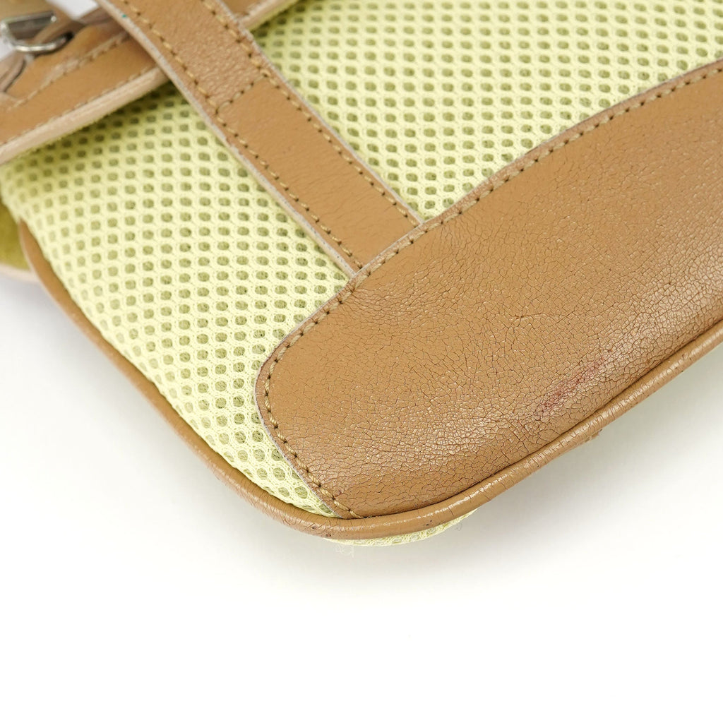 Beige Brown Mesh Tote Bag