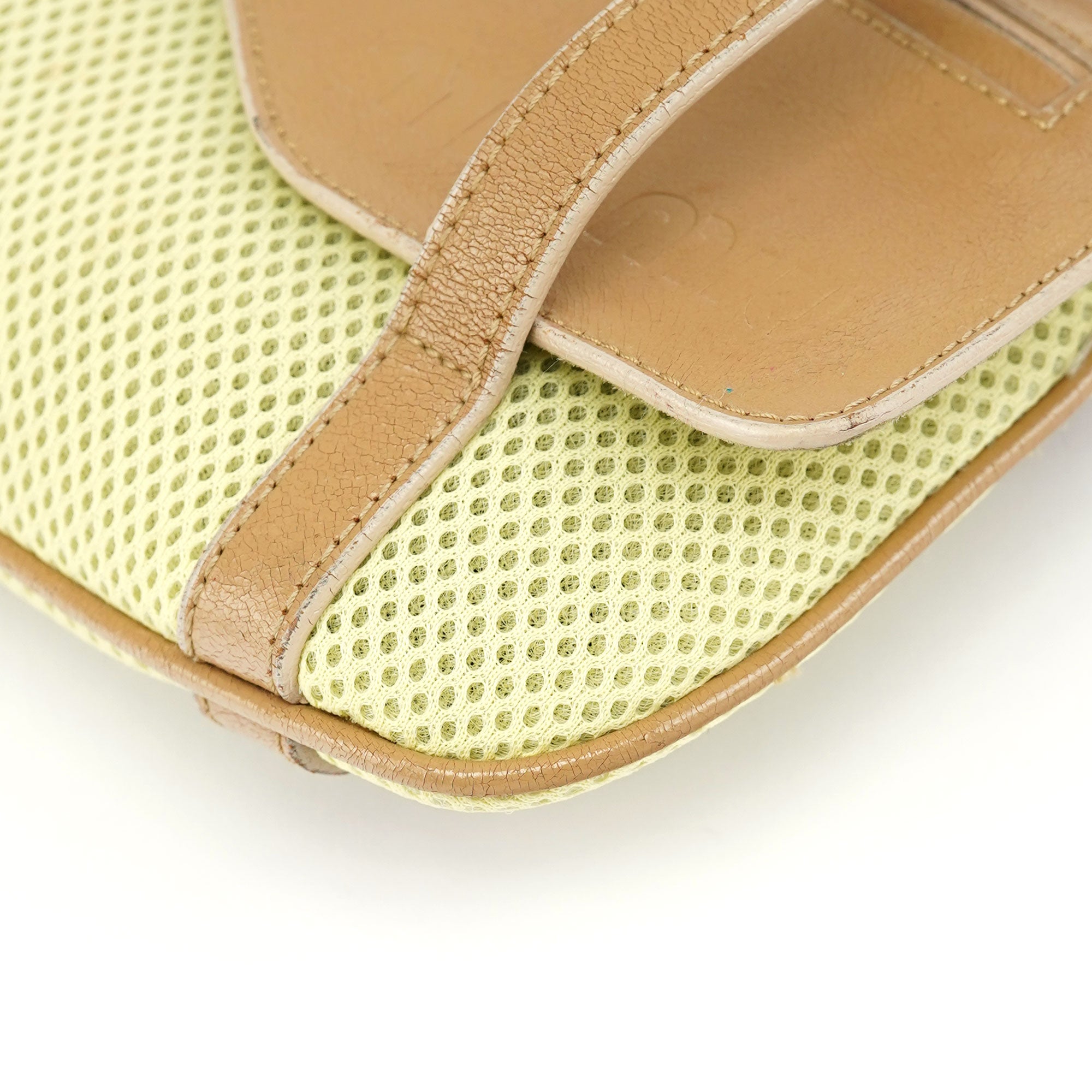Beige Brown Mesh Tote Bag