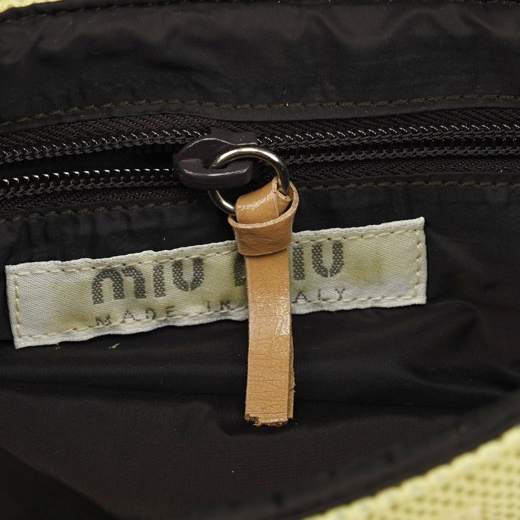 Beige Brown Mesh Tote Bag