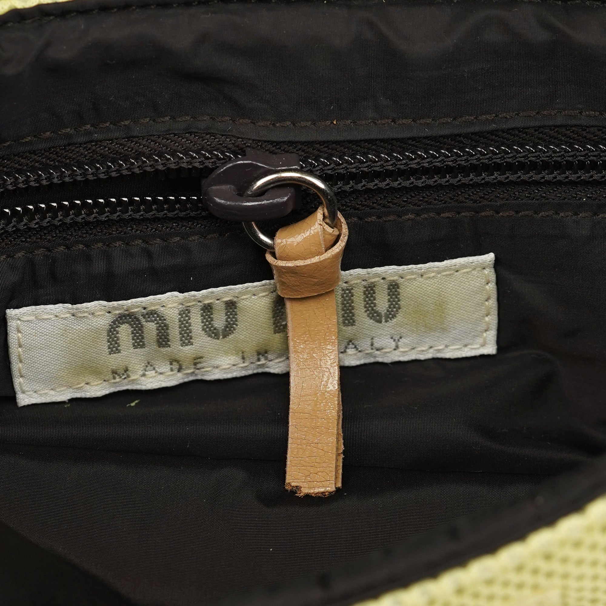 Beige Brown Mesh Tote Bag