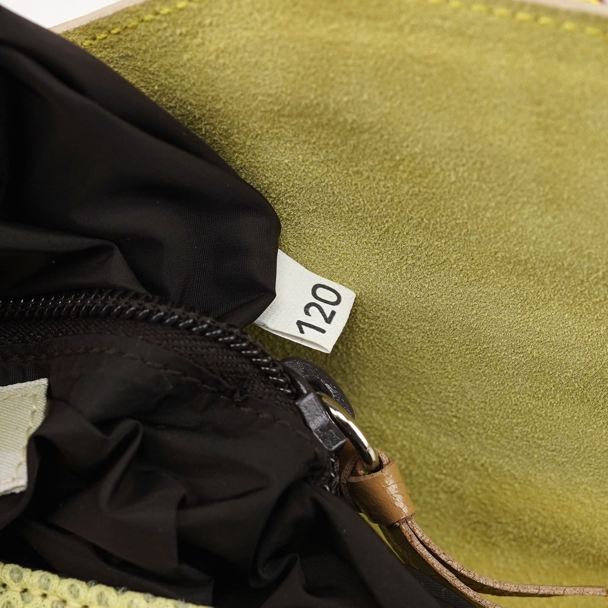 Beige Brown Mesh Tote Bag