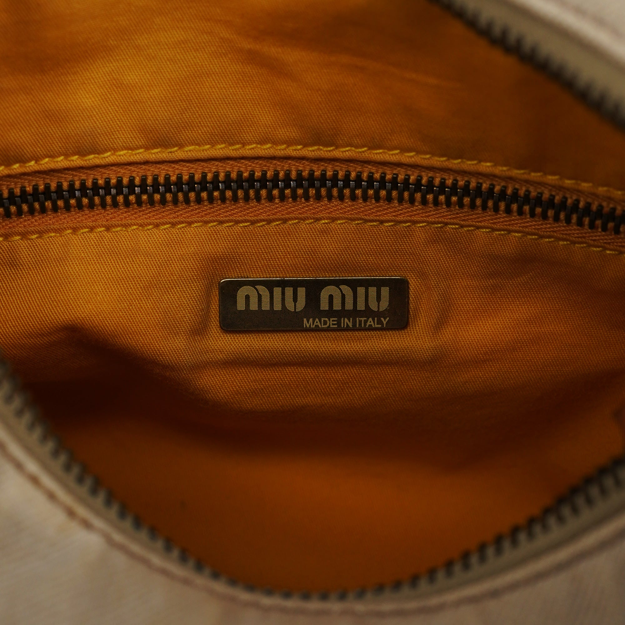 Beige Canvas Belt Shoulder Bag