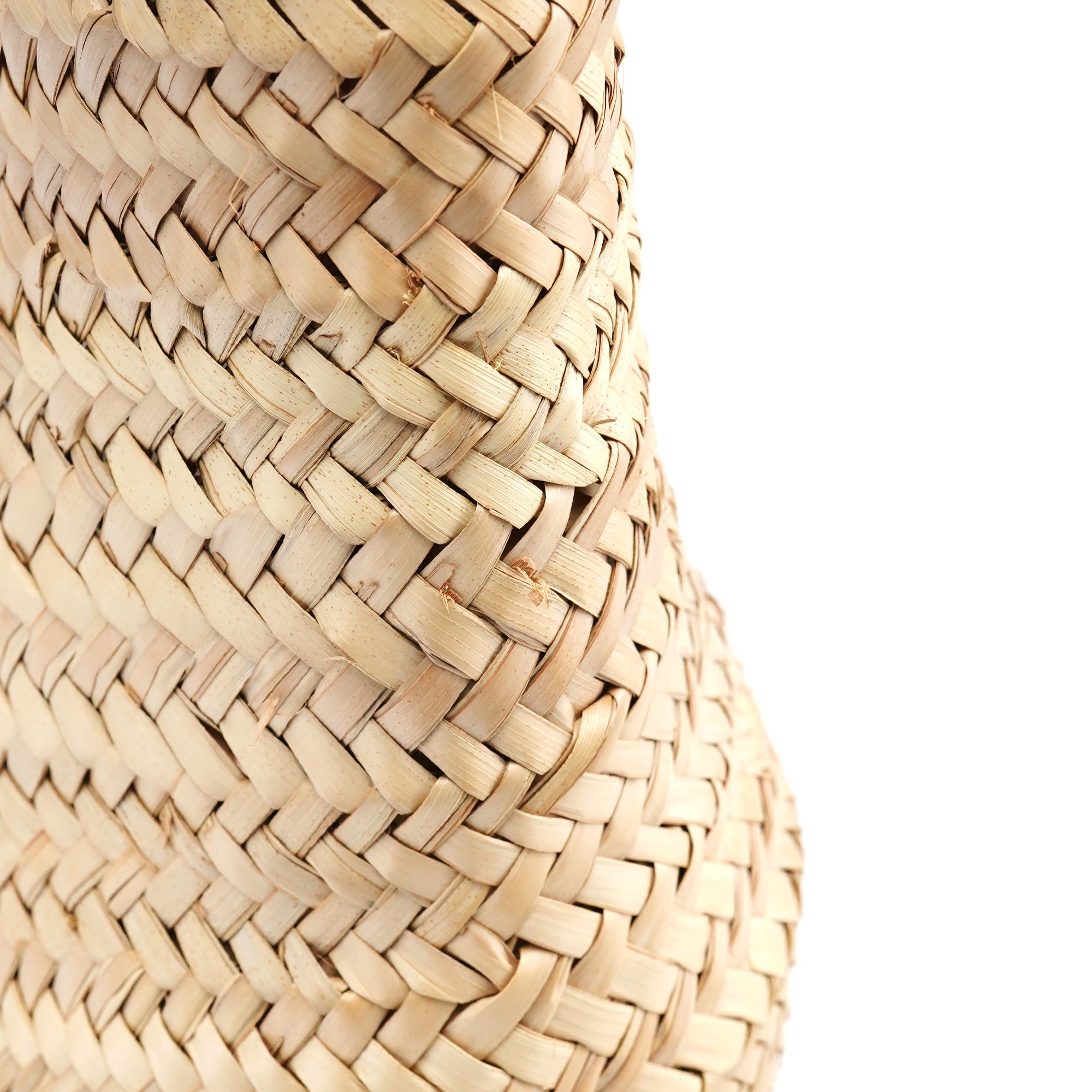 Beige Raffia Brown Leather Basket Bag