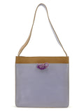 Beige Yellow Crackled Leather Knot Shoulder Bag