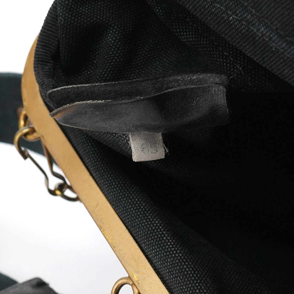 Black Canvas Frame Shoulder Bag