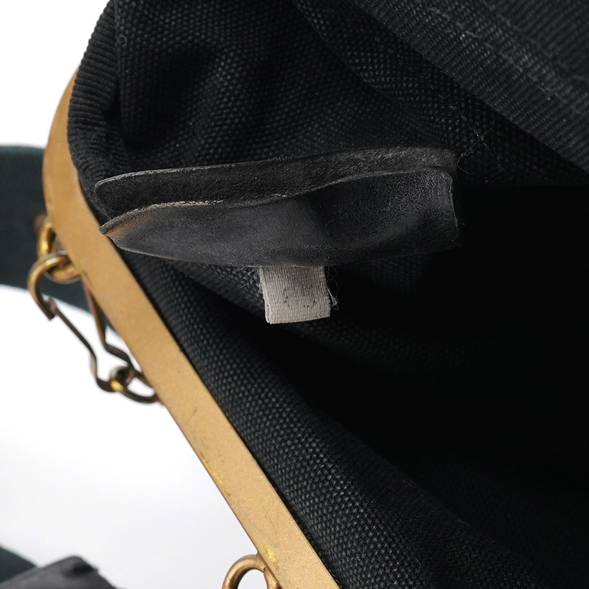 Black Canvas Frame Shoulder Bag