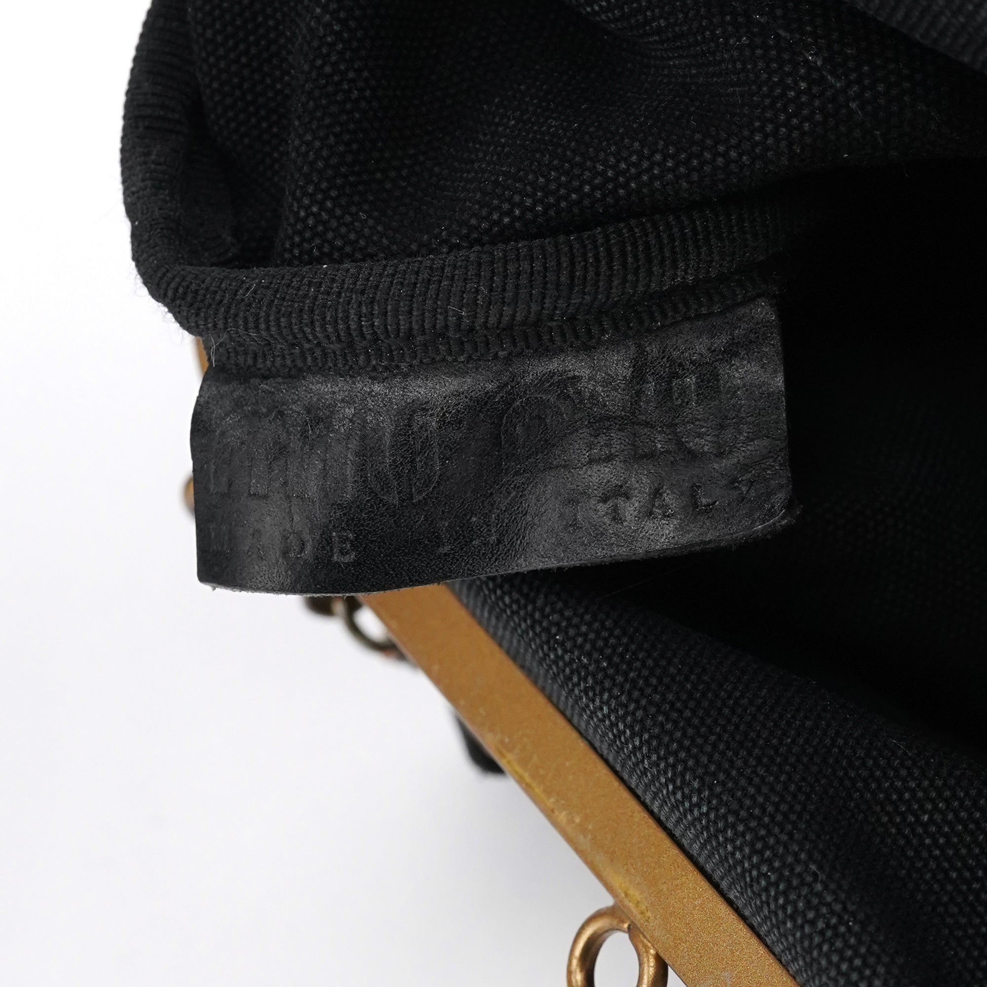 Black Canvas Frame Shoulder Bag